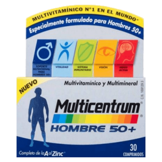 multicentrum hombre para mayores de 50 años  complejo vitaminico un comprimido al dia no superar la dosis recomendada