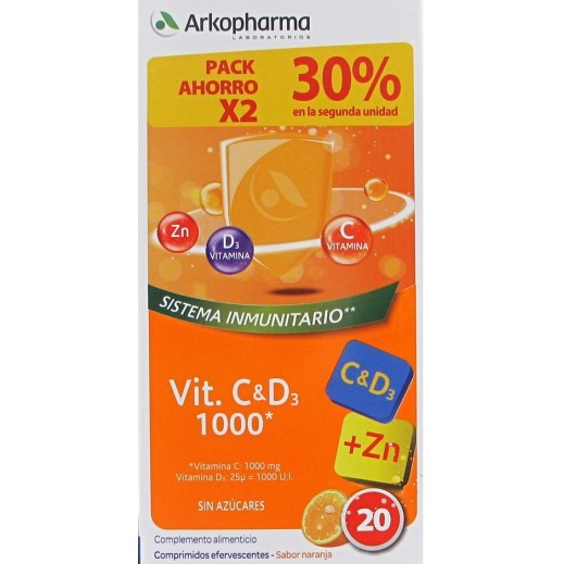 vitamina c arkovital 1 gr refuerza las defensas indicado en gripes y catarros