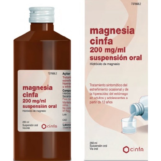 magnesia suspensión oral para el estreñimiento ocasional y la acidez de estómago