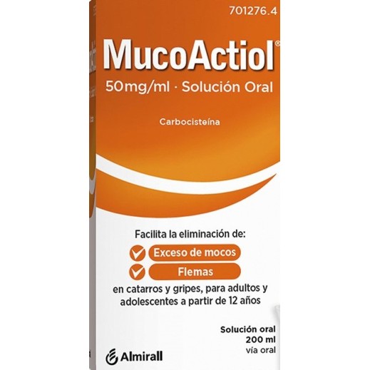 Jarabe expectorante Mucoactiol compuesto de carbocisteína
