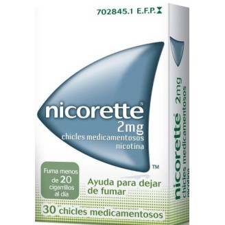 Chicles nicorette de 2 mg de nicotina para dejar de fumar