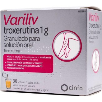 Variliv sobres para paliar la pesadez de piernas, mejorar la circulación y reducir el dolor y el hormigueo.