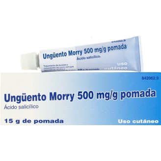 Ungüento Morry 500mg/g pomada 15 g callicida de uso cutáneo.