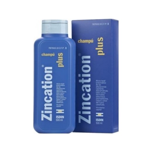 Champú Zincation Plus para afecciones capilares como picor, dermatitis seborreica, caspa, etc. Con brea de hulla y zinc.